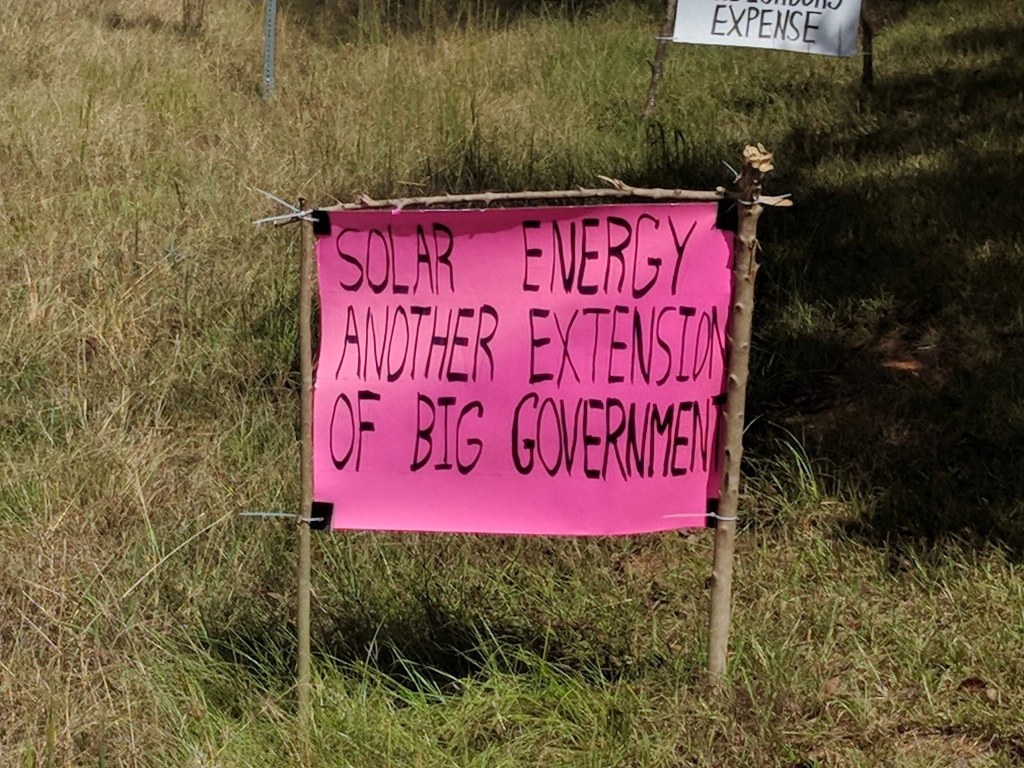 Roadside sign from protest #3