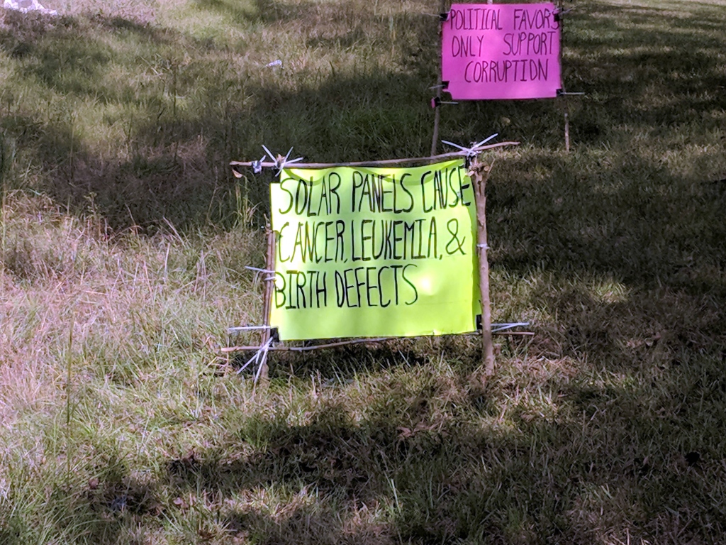 Roadside sign from protest #15