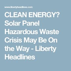 Solar Waste Crisis